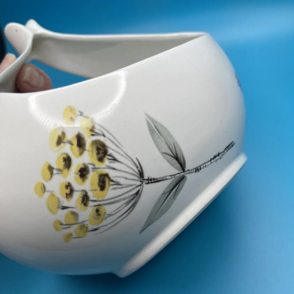 Hall Hallcraft Bouquet Gravy Boat Eva Zeisel‎ China Floral Vintage Easter MCM